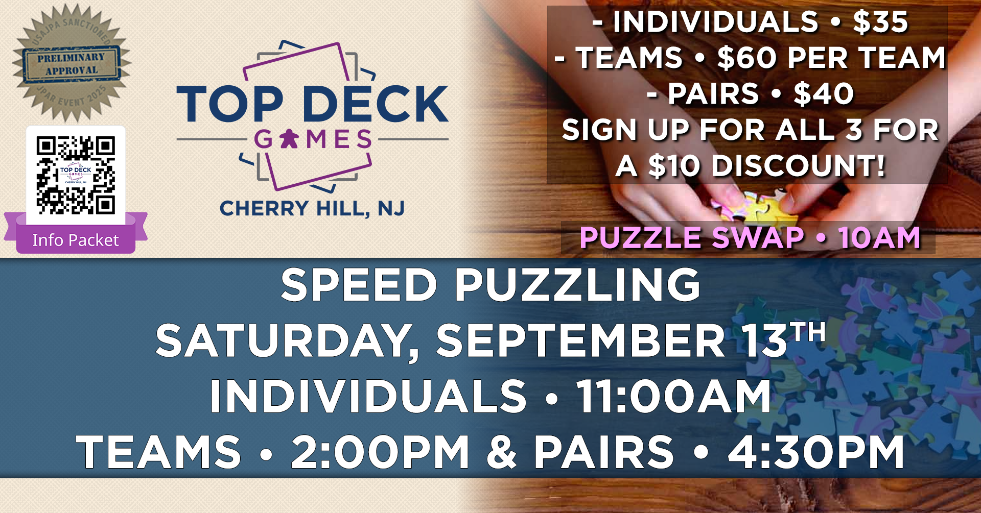 Speed Puzzle Competition- Cherry Hill, NJ; USAJPA-PRE-APPROVED